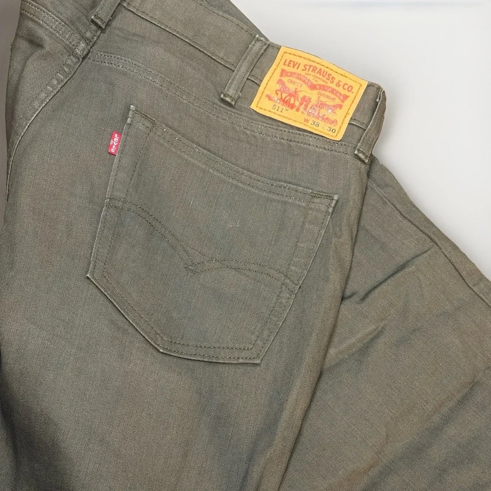 Levi's Men's Gray Denim Slim Fit Jeans Regular Size 38 Mid Rise 5-Pocket